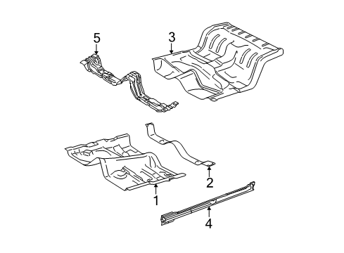 2004 Lincoln Town Car Front Floor Pan Diagram for 3W1Z-5411135-AA