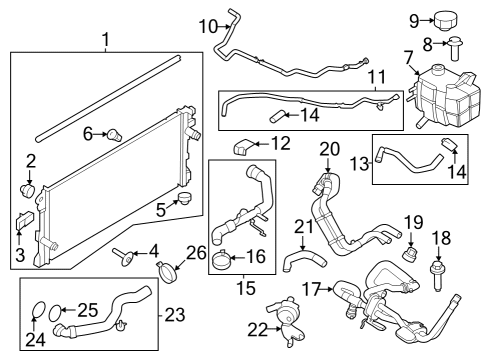 2023 Ford Bronco Radiator & Components Diagram 3 - Thumbnail