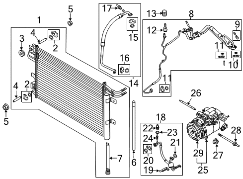 2018 Ford Flex A/C Condenser, Compressor & Lines Diagram 2 - Thumbnail