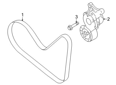 2014 Lincoln MKS Belts & Pulleys, Maintenance Diagram 1 - Thumbnail