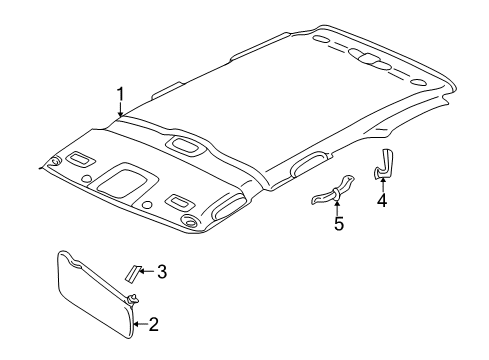 2005 Ford Escape Interior Trim - Roof Diagram 1 - Thumbnail