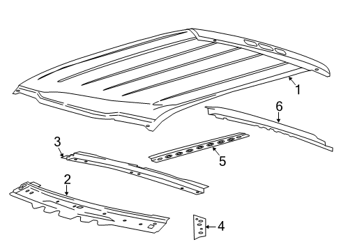 2017 Ford F-150 Windshield Header, Front Diagram for FL3Z-1503410-A