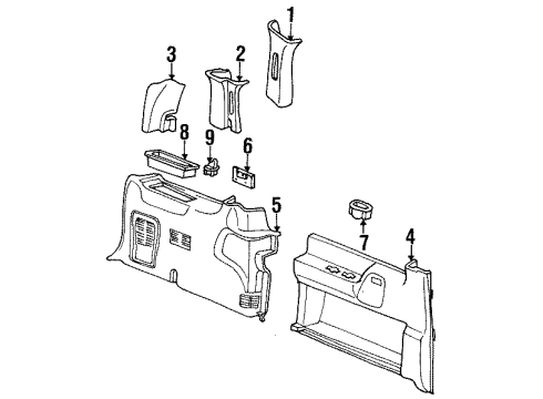 2000 Ford Windstar Interior Trim - Side Panel Diagram 2 - Thumbnail