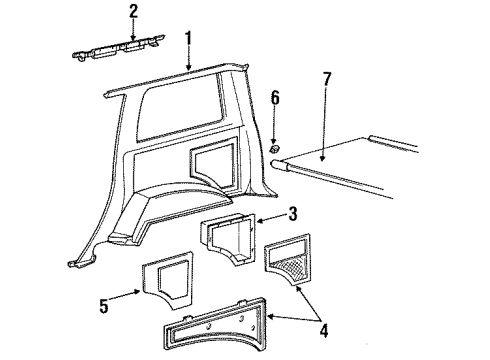 1991 Ford Explorer Cargo Net, Rear Diagram for 1L2Z-7855066-AB