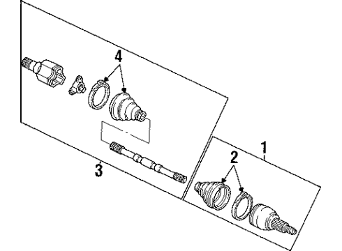 1996 Ford Taurus Outer CV Joint Diagram for F5OY3B413A