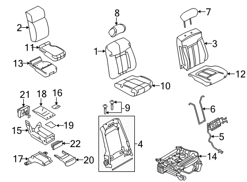 2009 Ford F-150 Front Seat Components Diagram 2 - Thumbnail