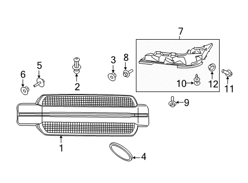 2019 Ford F-150 Grille & Components Diagram 4 - Thumbnail