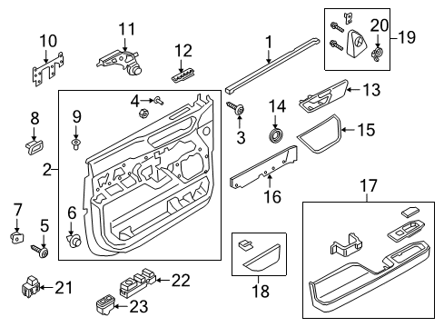 2021 Lincoln Navigator Interior Trim - Front Door Diagram