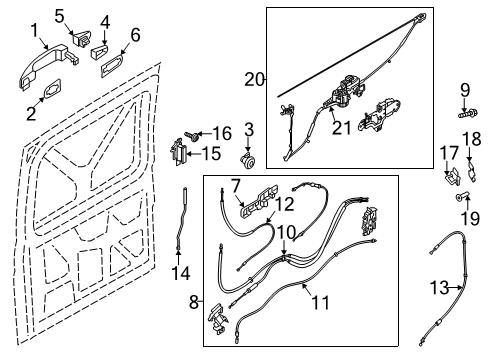 2017 Ford Transit-150 Side Loading Door - Lock & Hardware Diagram