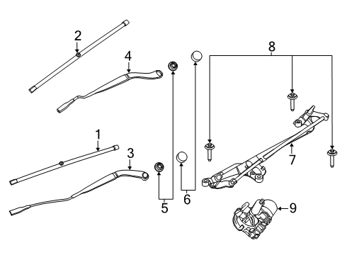 2022 Ford Police Interceptor Utility Wipers Diagram 3 - Thumbnail