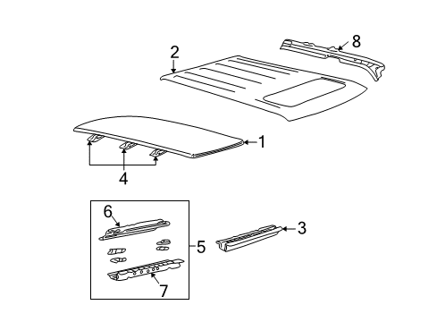 2004 Lincoln Aviator Spoiler Assembly, Black, Rear Diagram for 3C5Z-7844210-AAD