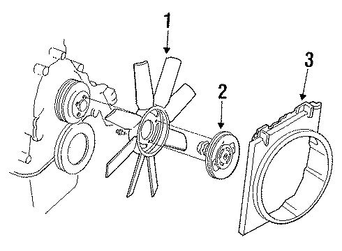 1989 Ford Ranger Cooling System, Radiator, Water Pump, Cooling Fan Diagram 2 - Thumbnail