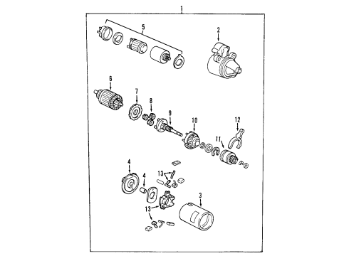 2001 Mercury Cougar Starter Diagram for YS8Z-11002-AARM