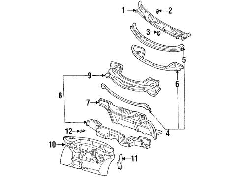 1993 Mercury Villager Cross Bar Diagram for F3XY1202402A