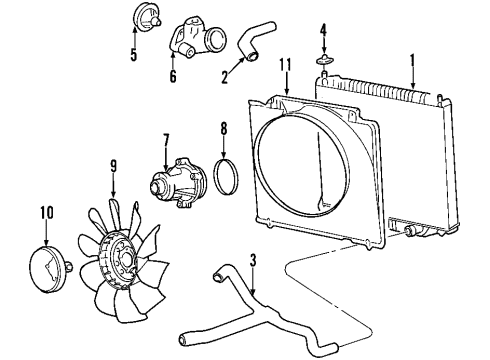 2000 Ford Excursion Lower Hose Diagram for YC3Z-8286-CE