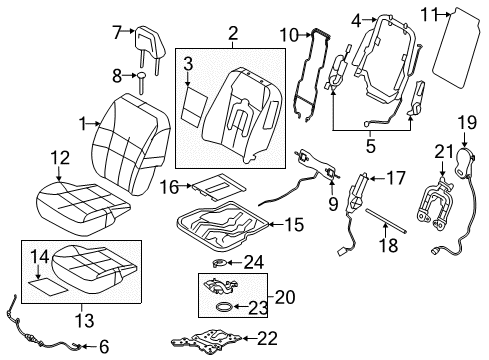 2013 Ford Edge Front Seat Components Diagram