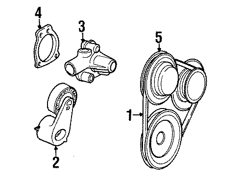 1997 Ford Ranger Belts & Pulleys, Maintenance Diagram 1 - Thumbnail