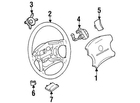 1994 Mercury Villager Steering Column, Steering Wheel & Trim Diagram 2 - Thumbnail