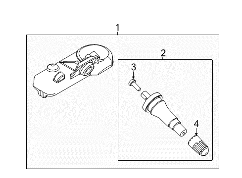 2023 Ford Transit-350 Tire Pressure Sensor Diagram for JX7Z-1A189-E