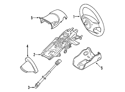 2009 Ford Taurus X Steering Column & Wheel, Steering Gear & Linkage Diagram 1 - Thumbnail