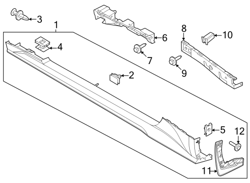 2024 Ford Mustang Exterior Trim - Pillars Diagram 1 - Thumbnail