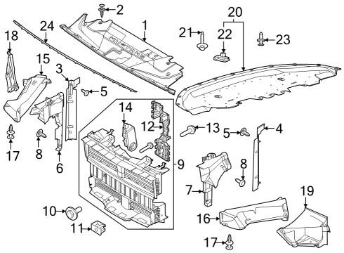 2024 Ford Mustang Sight Shield Diagram for PR3Z-16A238-C