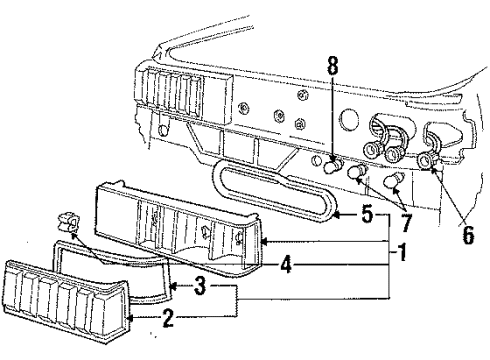 1985 Ford Mustang Tail Lamps Diagram 2 - Thumbnail