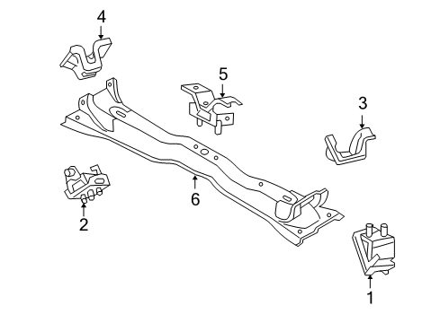 2008 Ford Explorer Sport Trac Engine & Trans Mounting Diagram 2 - Thumbnail