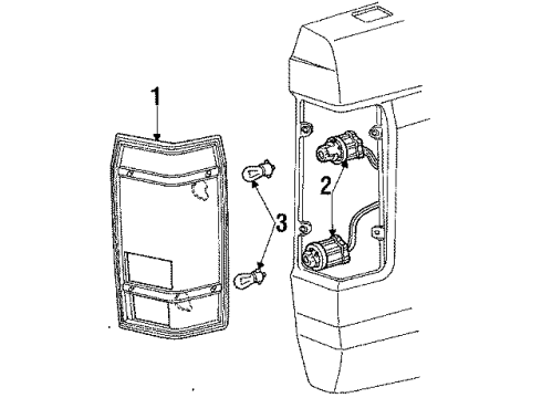 1989 Ford Bronco II Tail Lamps Diagram