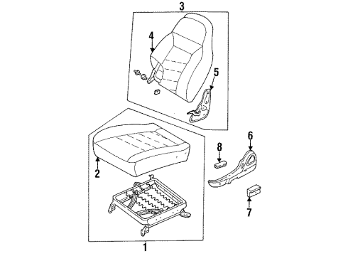 1996 Ford Aspire Seat Cover, Driver Side Diagram for F4BZ6160053A