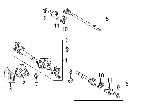 2014 Ford F-250 Super Duty Carrier & Front Axles Diagram