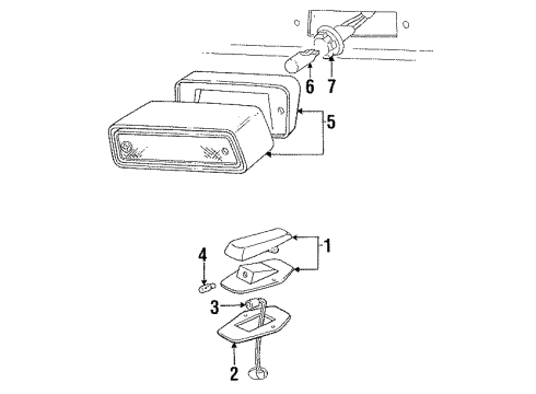 1990 Ford F-150 Roof Lamps Diagram