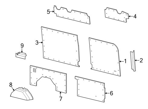 2022 Ford E-Transit Interior Trim - Side Panel Diagram 11 - Thumbnail