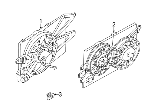 2004 Ford Focus Fan Assembly Diagram for 3S4Z-8C607-A