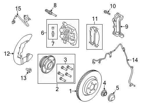 2017 Ford Mustang Splash Shield, Front Driver Side Diagram for FR3Z-2K005-F
