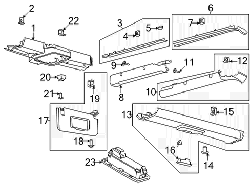 2021 Ford Bronco Interior Trim - Roof Diagram 1 - Thumbnail