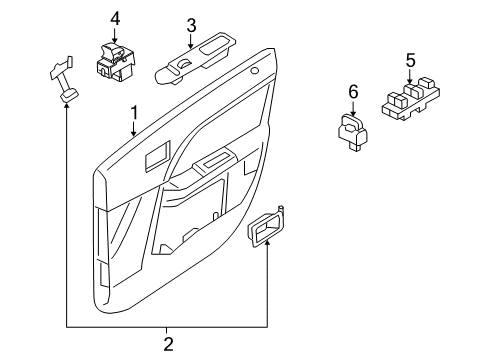 2009 Ford Taurus X Interior Trim - Front Door Diagram