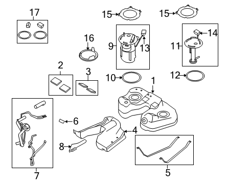 2009 Lincoln MKS Fuel Pump Diagram for 8A5Z-9H307-C