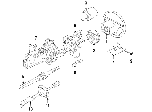 2005 Mercury Monterey Steering Column, Steering Wheel & Trim Diagram 1 - Thumbnail