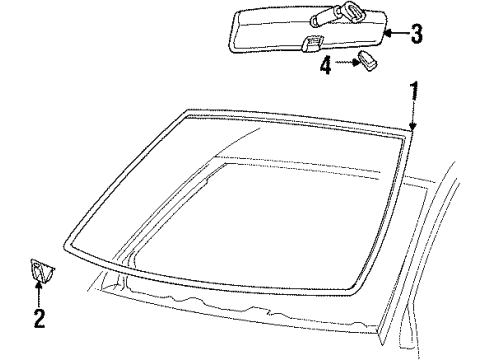 1997 Mercury Grand Marquis Windshield Glass Diagram