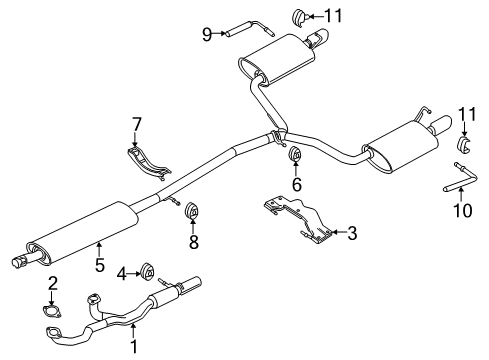 2014 Ford Flex Exhaust Components Diagram 1 - Thumbnail