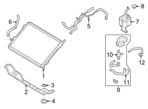 2022 Ford F-150 Lightning Radiator & Components Diagram