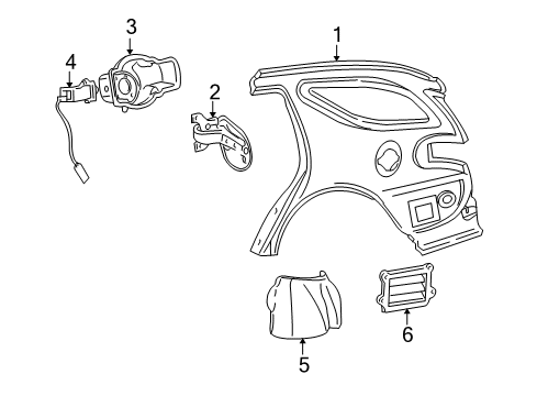 2005 Ford Taurus Quarter Panel & Components Diagram 2 - Thumbnail