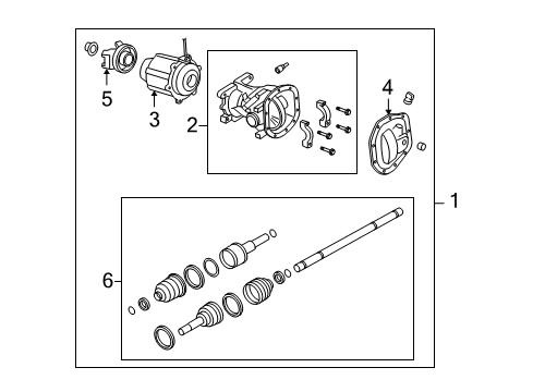 2006 Ford Escape Differential Assembly Diagram for 6L8Z-4200-A
