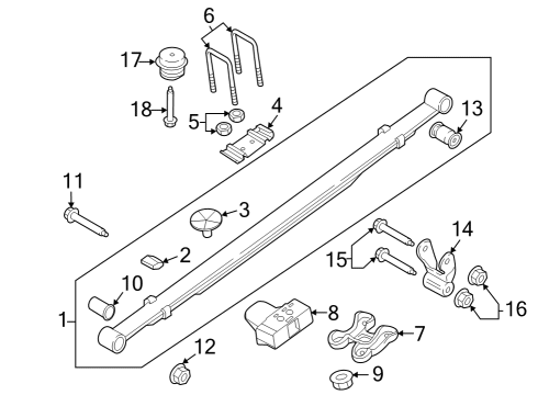 2019 Ford F-150 Leaf Spring, Rear Diagram for KL3Z-5560-A