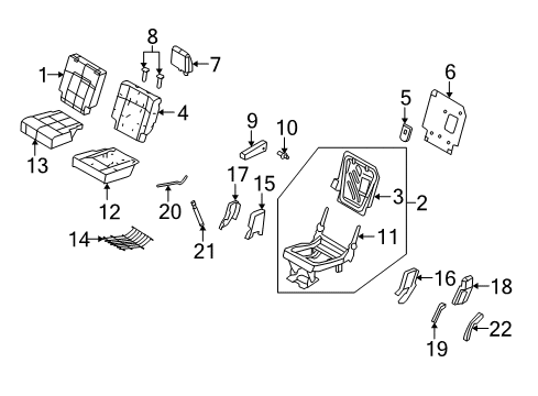 2010 Ford Expedition Second Row Seats, Body Diagram 1 - Thumbnail