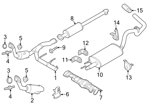 2020 Ford F-150 Exhaust Components Diagram 1 - Thumbnail