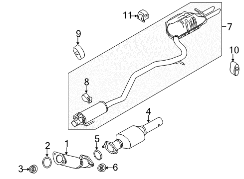 2011 Lincoln MKZ Exhaust Components Diagram 1 - Thumbnail