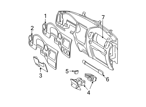 2004 Ford Expedition Cluster & Switches, Instrument Panel Diagram 3 - Thumbnail