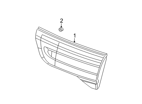 2013 Lincoln MKX Tail Lamp, Rear Passenger Side Diagram for BA1Z-13404-B
